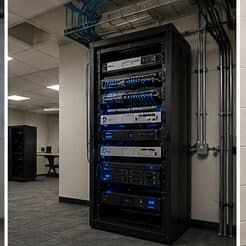 Clean data network rack build-out by Evotech IT LLC serving Houston, TX
