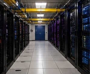 Fiber network rack with single-mode cabling by Evotech IT, Houston