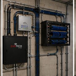 Clean data network rack build-out by Evotech IT LLC serving Houston, TX