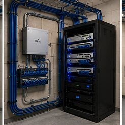 Clean data network rack build-out by Evotech IT LLC serving Houston, TX