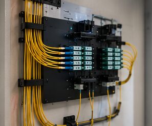 Fiber optic cabling and patch panel installation by Evotech IT LLC, Houston TX