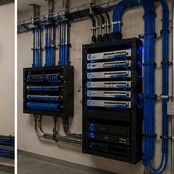Structured cabling and network rack installation by Evotech IT, Houston area