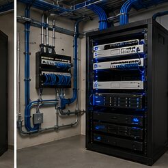 Structured cabling and network rack installation by Evotech IT, Houston area