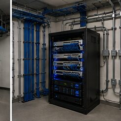 Structured cabling and network rack installation by Evotech IT, Houston area