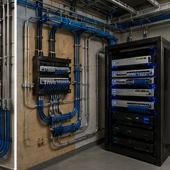 Structured cabling and network rack installation by Evotech IT, Houston area